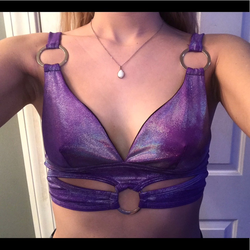 Purple Iridescent Crop Top